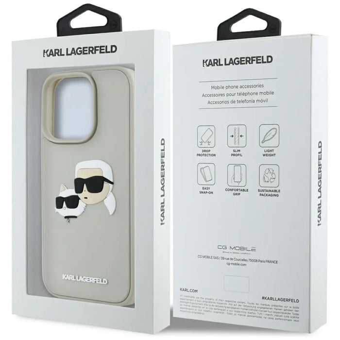 Karl Lagerfeld HC 3D Rubber Double Heads iPhone 16 Pro Max Case - Beige - Cell phone cases and covers<<<HurtelXML