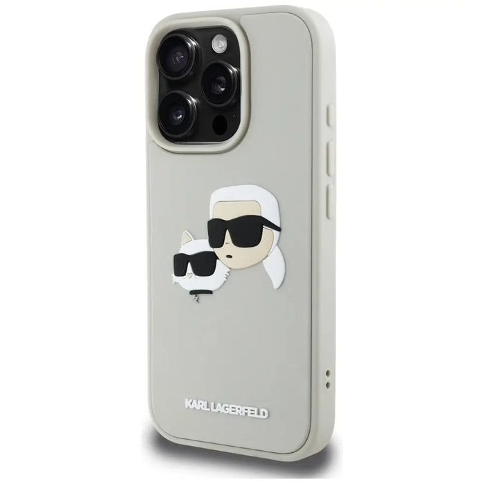 Karl Lagerfeld HC 3D Rubber Double Heads iPhone 16 Pro Max Case - Beige - Cell phone cases and covers<<<HurtelXML