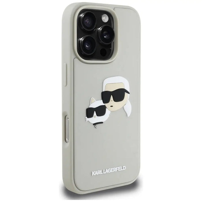 Karl Lagerfeld HC 3D Rubber Double Heads iPhone 16 Pro Max Case - Beige - Cell phone cases and covers<<<HurtelXML