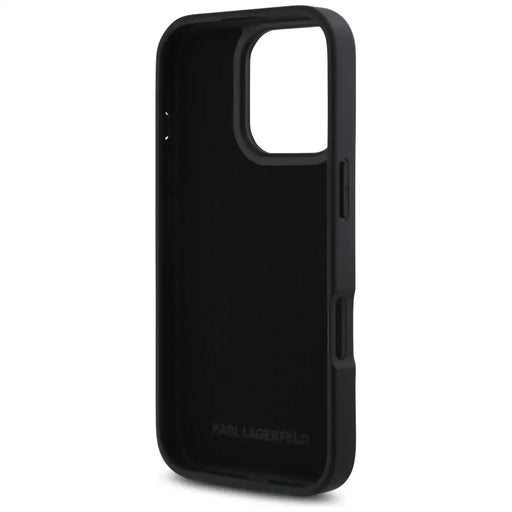 Karl Lagerfeld HC Grained PU Cardslot Metal Signature iPhone 16 Pro Max Case - Black - Cell phone cases