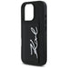 Karl Lagerfeld HC Grained PU Cardslot Metal Signature iPhone 16 Pro Max Case - Black - Cell phone cases