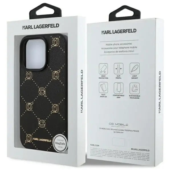 Karl Lagerfeld Karl Head Magsafe iPhone 16 Pro Case - Black - Cell phone cases and covers<<<HurtelXML