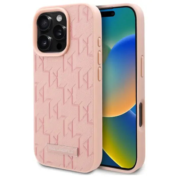 Karl Lagerfeld Hot Stamp Magsafe iPhone 16 Pro Case - Pink - Cell phone cases and covers<<<HurtelXML