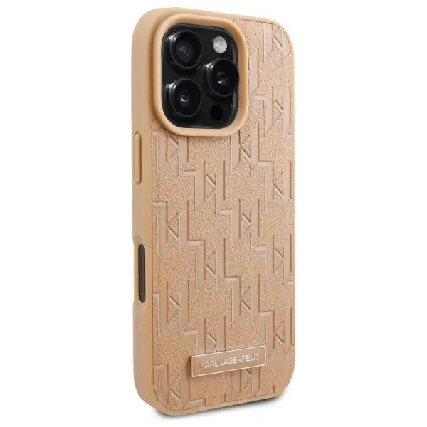 Karl Lagerfeld Hot Stamp Magsafe iPhone 16 Pro Max Case - Beige - Cell phone cases and covers<<<HurtelXML