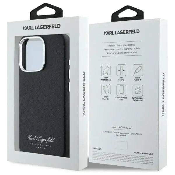 Karl Lagerfeld Hotel RSG Case for iPhone 16 Pro Max - Black - Cell phone cases and covers<<<HurtelXML