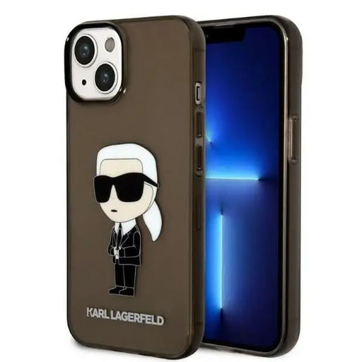Karl Lagerfeld Ikonik Karl case for iPhone 14 Plus - black - Cell phone cases and covers<<<HurtelXML