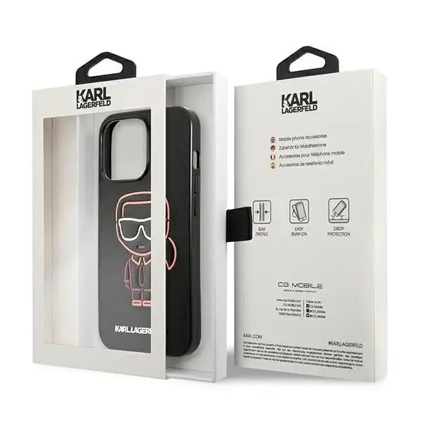 Karl Lagerfeld Karl Ikonik Outline Case for iPhone 13 Pro Max 6.7’’ - Black - Cell phone cases and covers<<<HurtelXML