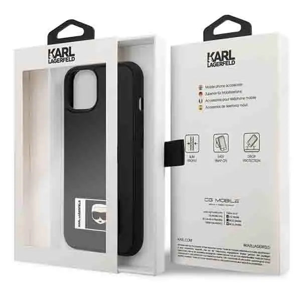 Karl Lagerfeld Ikonik Patch Case for iPhone 13 - Black - Cell phone cases and covers<<<HurtelXML