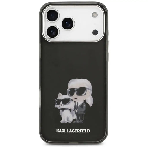 Karl Lagerfeld IML Aquarelle Karl & Choupette & Logo MagSafe Case for iPhone 17 Pro Max - Black - Cell phone cases