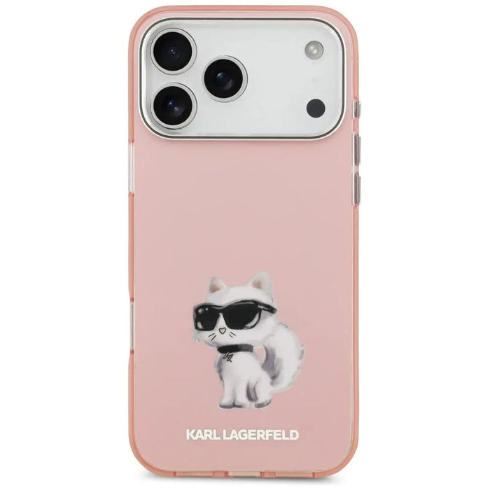 Karl Lagerfeld IML Aquarelle Choupette & Logo MagSafe Case for iPhone 17 Pro Max - Pink - Cell phone cases