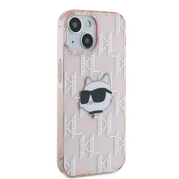 Karl Lagerfeld IML Choupette Head & Monogram case for iPhone 15 / 14 / 13 - pink - Cell phone cases