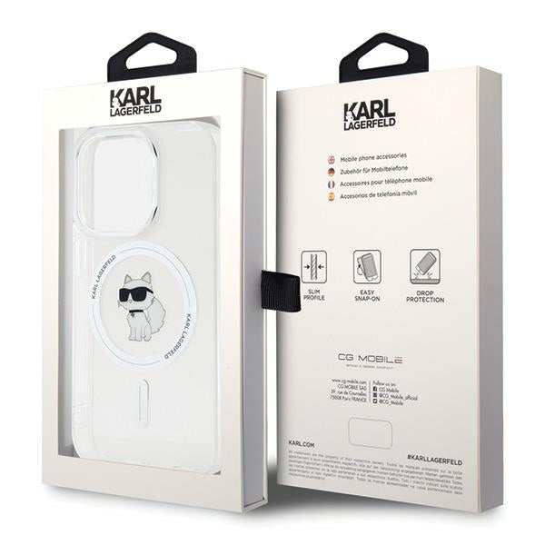 Karl Lagerfeld IML Choupette MagSafe case for iPhone 15 Pro - transparent - Cell phone cases and covers<<<HurtelXML