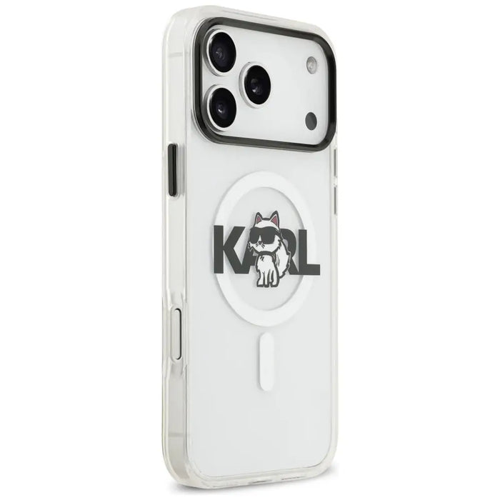 Karl Lagerfeld IML Choupette Sketch Logo MagSafe Case for iPhone 17 Pro - Clear - Cell phone cases