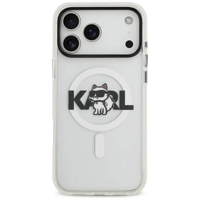 Karl Lagerfeld IML Choupette Sketch Logo MagSafe Case for iPhone 17 Pro - Clear - Cell phone cases