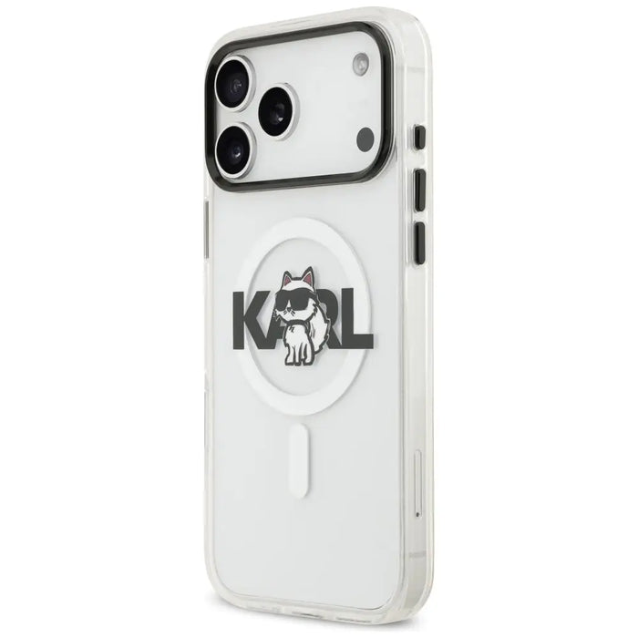 Karl Lagerfeld IML Choupette Sketch Logo MagSafe Case for iPhone 17 Pro - Clear - Cell phone cases