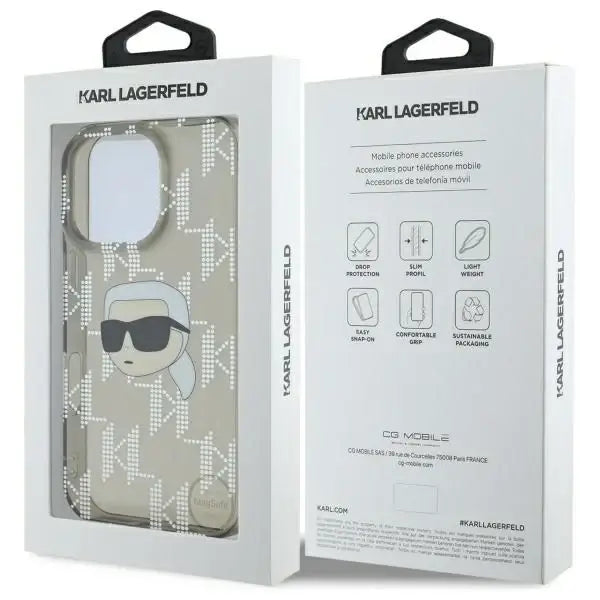 Karl Lagerfeld IML Karl Head Electroplated Case for iPhone 16 Pro Max - Black - Cell phone cases and covers<<<HurtelXML