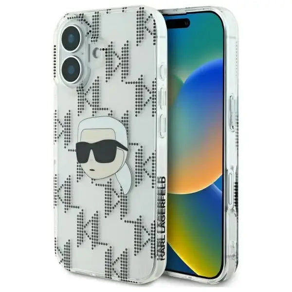Karl Lagerfeld IML Karl Head Electroplated iPhone 16 Case - Clear - Cell phone cases and covers<<<HurtelXML