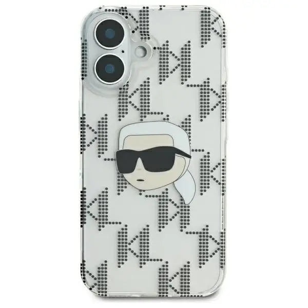 Karl Lagerfeld IML Karl Head Electroplated iPhone 16 Case - Clear - Cell phone cases and covers<<<HurtelXML
