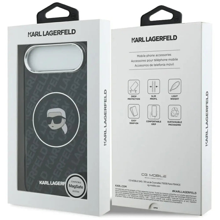 Karl Lagerfeld IML Karl Head Logo MagSafe Case for iPhone 17 Air - Black - *Kategoria tymczasowa<<<HurtelXML