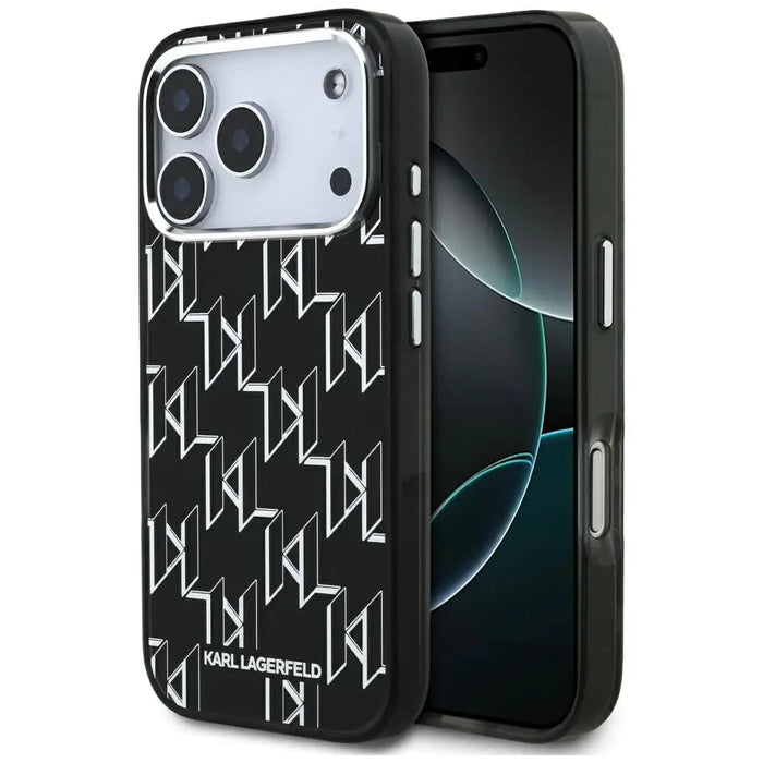 Karl Lagerfeld IML KL Monogram MagSafe Case for iPhone 17 Pro - Black - Cell phone cases and covers<<<HurtelXML