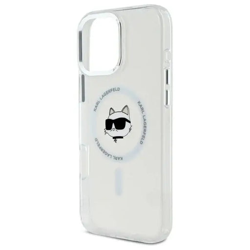 Karl Lagerfeld IML Metal Choupette Head MagSafe Case for iPhone 16 Pro Max - White - Cell phone cases