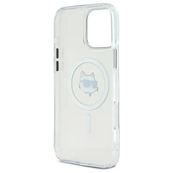 Karl Lagerfeld IML Metal Choupette Head MagSafe iPhone 16 Pro Case - White - Cell phone cases and covers<<<HurtelXML