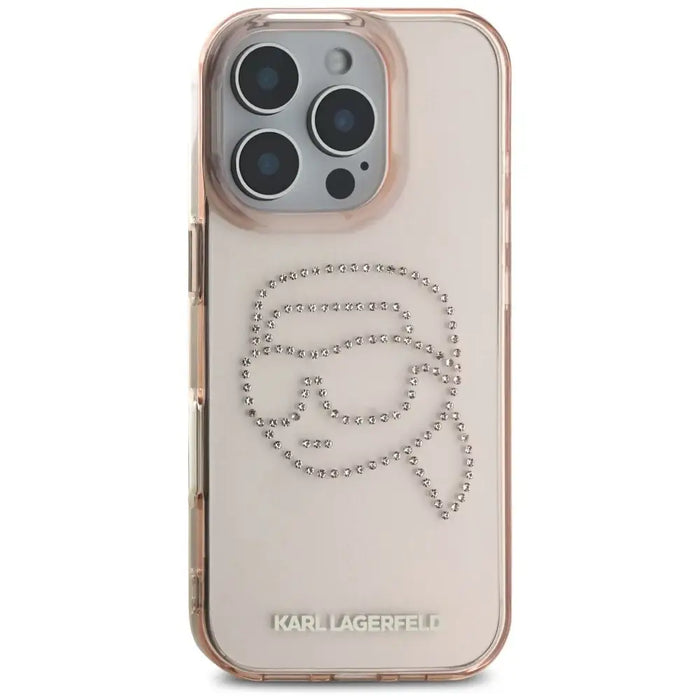 Karl Lagerfeld IML Rhinestones Karl Head Case for iPhone 16 Pro Max Pink - Cell phone cases and covers<<<HurtelXML