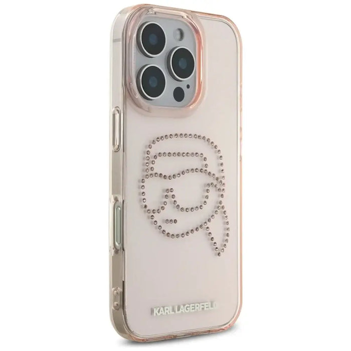 Karl Lagerfeld IML Rhinestones Karl Head Case for iPhone 16 Pro Max Pink - Cell phone cases and covers<<<HurtelXML