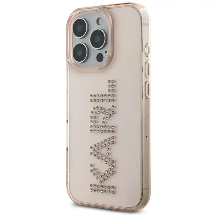 Karl Lagerfeld IML Rhinestones Logo iPhone 16 Pro Case - Pink - Cell phone cases and covers<<<HurtelXML