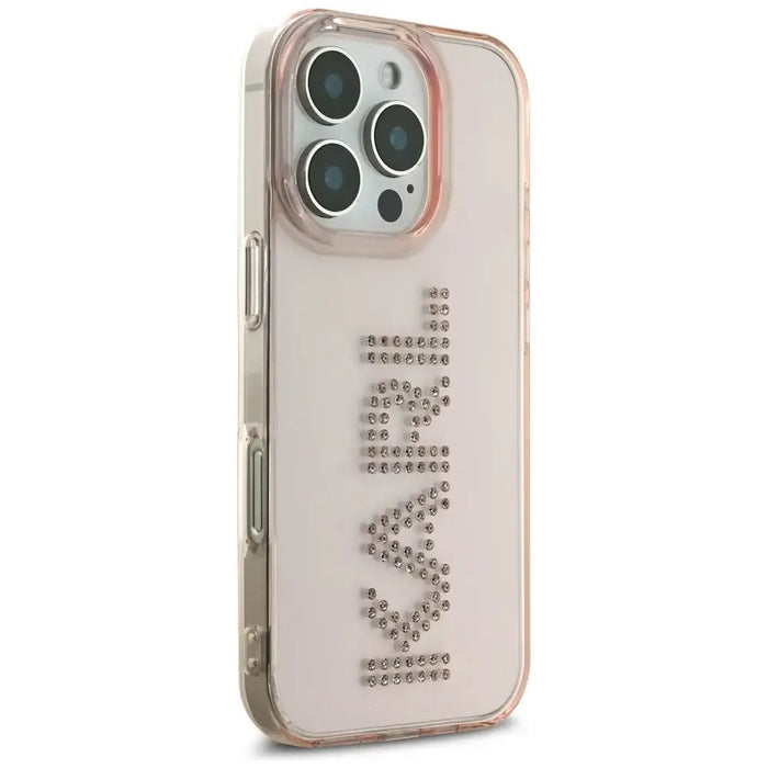 Karl Lagerfeld IML Rhinestones Logo iPhone 16 Pro Case - Pink - Cell phone cases and covers<<<HurtelXML