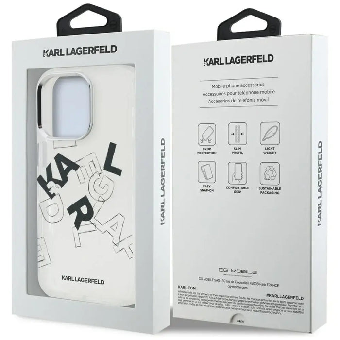 Karl Lagerfeld IML Sketched Graphic Case for iPhone 16 Pro Max - Clear - Cell phone cases and covers<<<HurtelXML