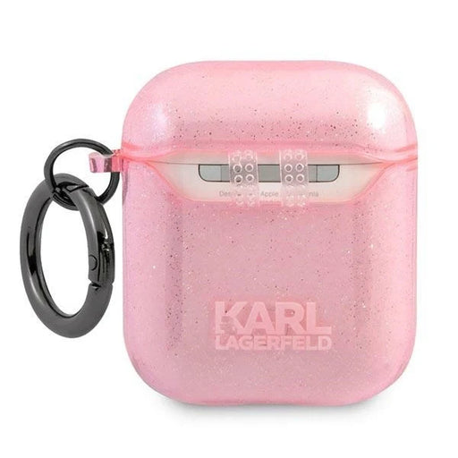 Karl Lagerfeld KLA2UKHGP AirPods cover różowy/pink Glitter Karl`s Head - Cell phone cases and covers<<<HurtelXML