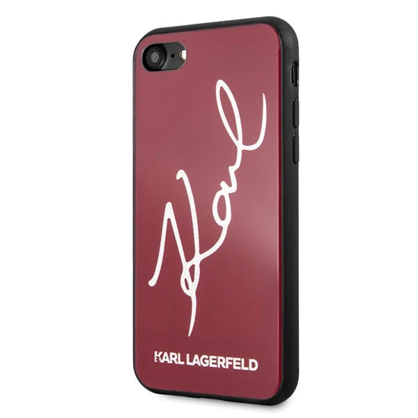 Karl Lagerfeld KLHCI8DLKSRE iPhone 7/8 SE 2020 / SE 2022 czerwony/red hard case Signature Glitter - Cell phone cases