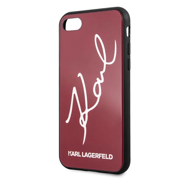 Karl Lagerfeld KLHCI8DLKSRE iPhone 7/8 SE 2020 / SE 2022 czerwony/red hard case Signature Glitter - Cell phone cases