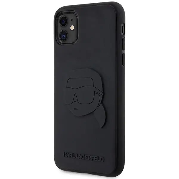 Karl Lagerfeld KLHCN613DRKNK iPhone 11 / Xr 6.1’’ black/black hardcase Rubber Karl Head 3D - Cell phone cases