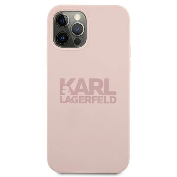 Karl Lagerfeld KLHCP12LSTKLTLP iPhone 12 Pro Max 6,7’’ Silicone Stack Logo różowy/pink - Cell phone cases