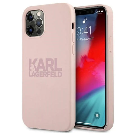Karl Lagerfeld KLHCP12LSTKLTLP iPhone 12 Pro Max 6,7’’ Silicone Stack Logo różowy/pink - Cell phone cases