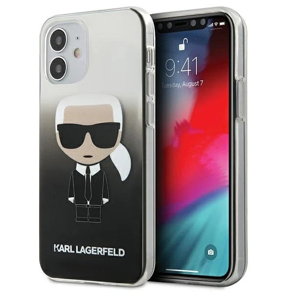 Karl Lagerfeld KLHCP12STRDFKBK iPhone 12 mini 5,4’’ czarny/black hardcase Gradient Ikonik Karl - Cell phone cases