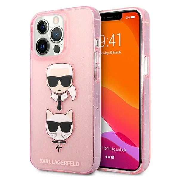Karl Lagerfeld KLHCP13LKCTUGLP iPhone 13 Pro / 13 6,1’’ różowy/pink hardcase Glitter Karl’s & Choupette - Cell phone