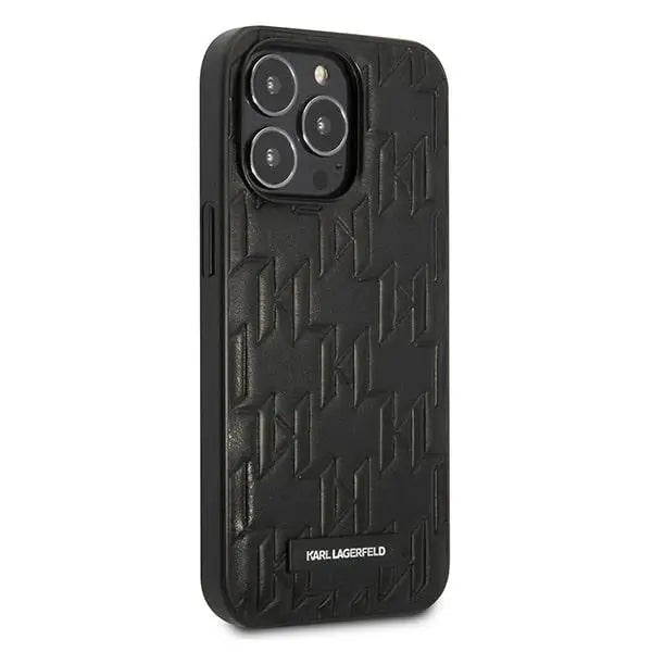 Karl Lagerfeld KLHCP13LMNMP1K iPhone 13 Pro / 13 6.1 ’hardcase black / black Monogram Plaque - Cell phone cases