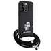 Karl Lagerfeld KLHCP13LSAKCPSK case for iPhone 13 Pro / 13 hardcase - black Crossbody Saffiano Metal Pin Karl&Choupette