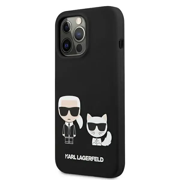 Karl Lagerfeld KLHCP13LSSKCK iPhone 13 Pro / 13 6.1’’ hardcase black/black Silicone Karl & Choupette - Cell phone cases