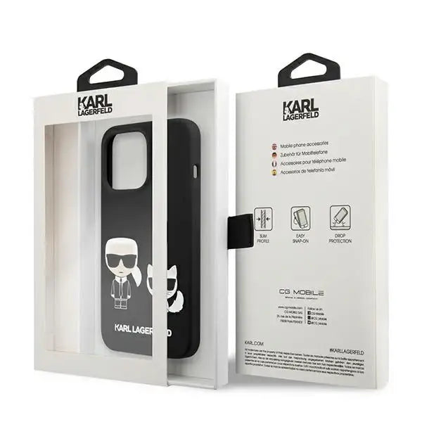 Karl Lagerfeld KLHCP13LSSKCK iPhone 13 Pro / 13 6.1’’ hardcase black/black Silicone Karl & Choupette - Cell phone cases