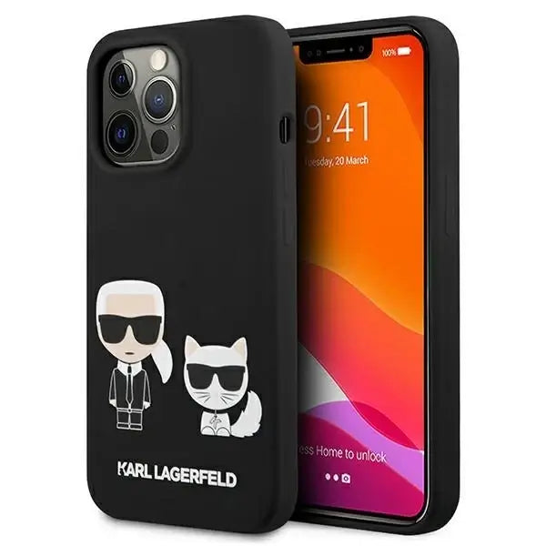 Karl Lagerfeld KLHCP13LSSKCK iPhone 13 Pro / 13 6.1’’ hardcase black/black Silicone Karl & Choupette - Cell phone cases
