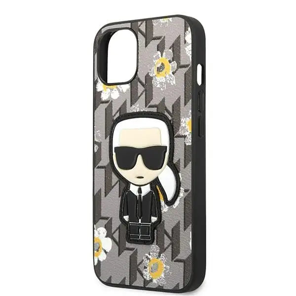 Karl Lagerfeld KLHCP13MPMNFIK1 iPhone 13 6.1’’ grey/grey Flower Ikonik Karl - Cell phone cases and covers<<<HurtelXML