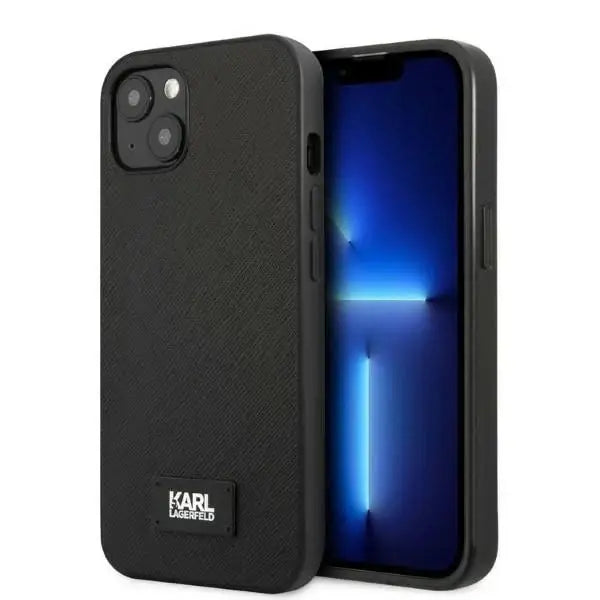 Karl Lagerfeld KLHCP13MSFMP2K iPhone 13 6.1’’ hardcase black/black Saffiano Plaque - Cell phone cases