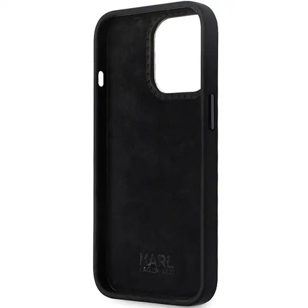 Karl Lagerfeld KLHCP13XSMHKNPK case for iPhone 13 Pro Max - black Silicone Ikonik Metal Pin - Cell phone cases