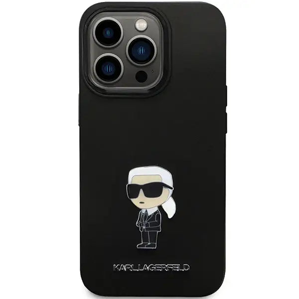Karl Lagerfeld KLHCP13XSMHKNPK case for iPhone 13 Pro Max - black Silicone Ikonik Metal Pin - Cell phone cases