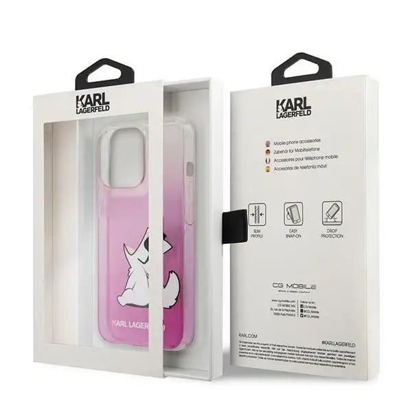 Karl Lagerfeld KLHCP14LCFNRCPI iPhone 14 Pro 6.1 ’hardcase pink / pink Choupette Fun - Cell phone cases