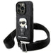 Karl Lagerfeld KLHCP14LCSAKHPKK iPhone 14 Pro 6.1’’ hardcase black/black Crossbody Saffiano Monogram Ikonik - Cell